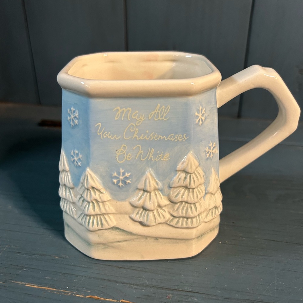 Lowe’s Holiday Mug - Blue & White “May All Your Christmases Be White”